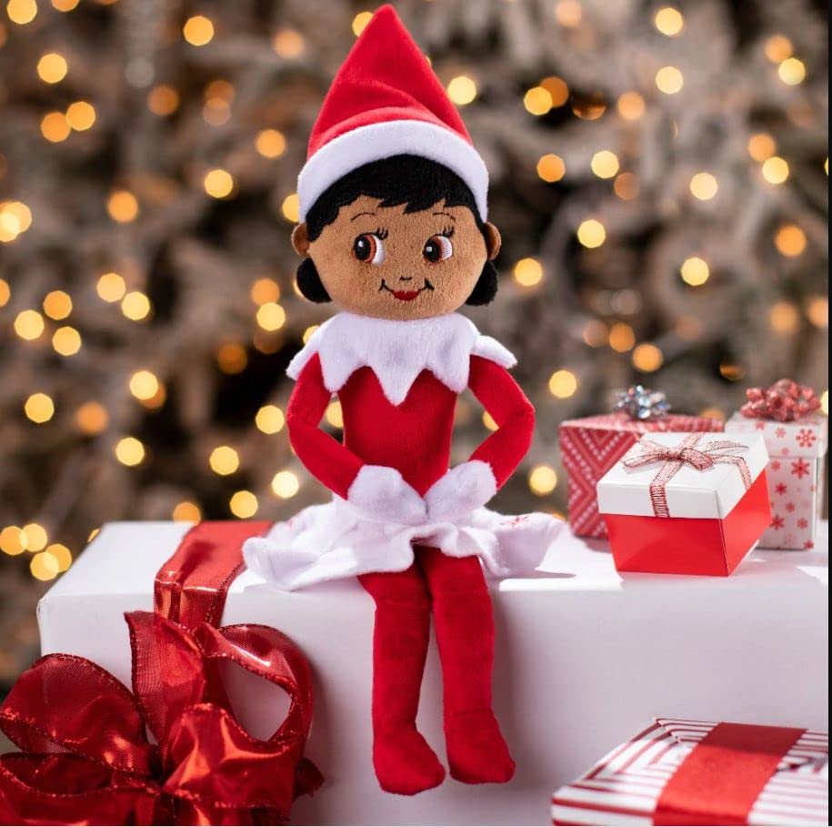 The Elf on the Shelf 12-Inch Plushee Pal Snuggler Elf Dark Tone – Girl & Boy