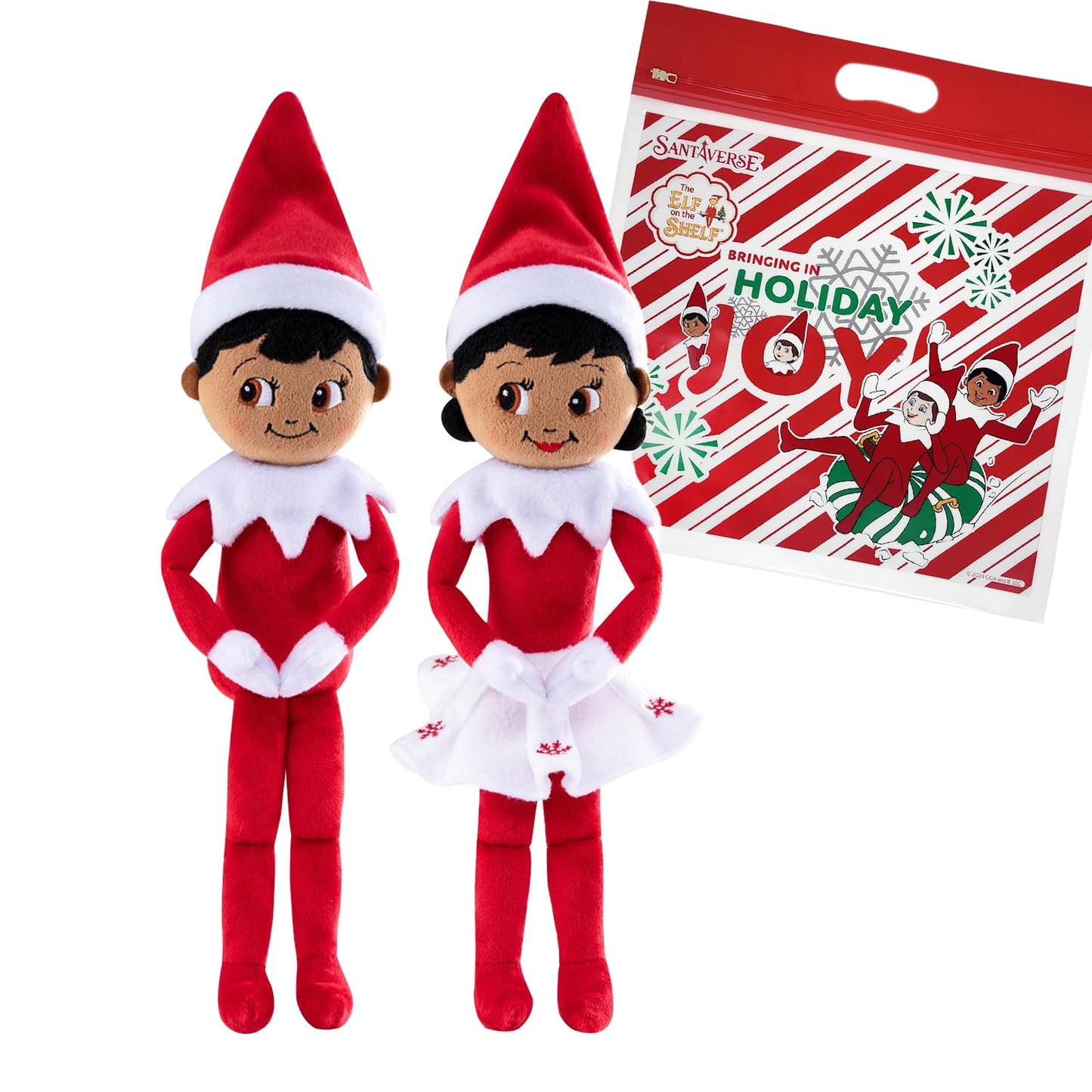 The Elf on the Shelf 12-Inch Plushee Pal Snuggler Elf Dark Tone – Girl & Boy