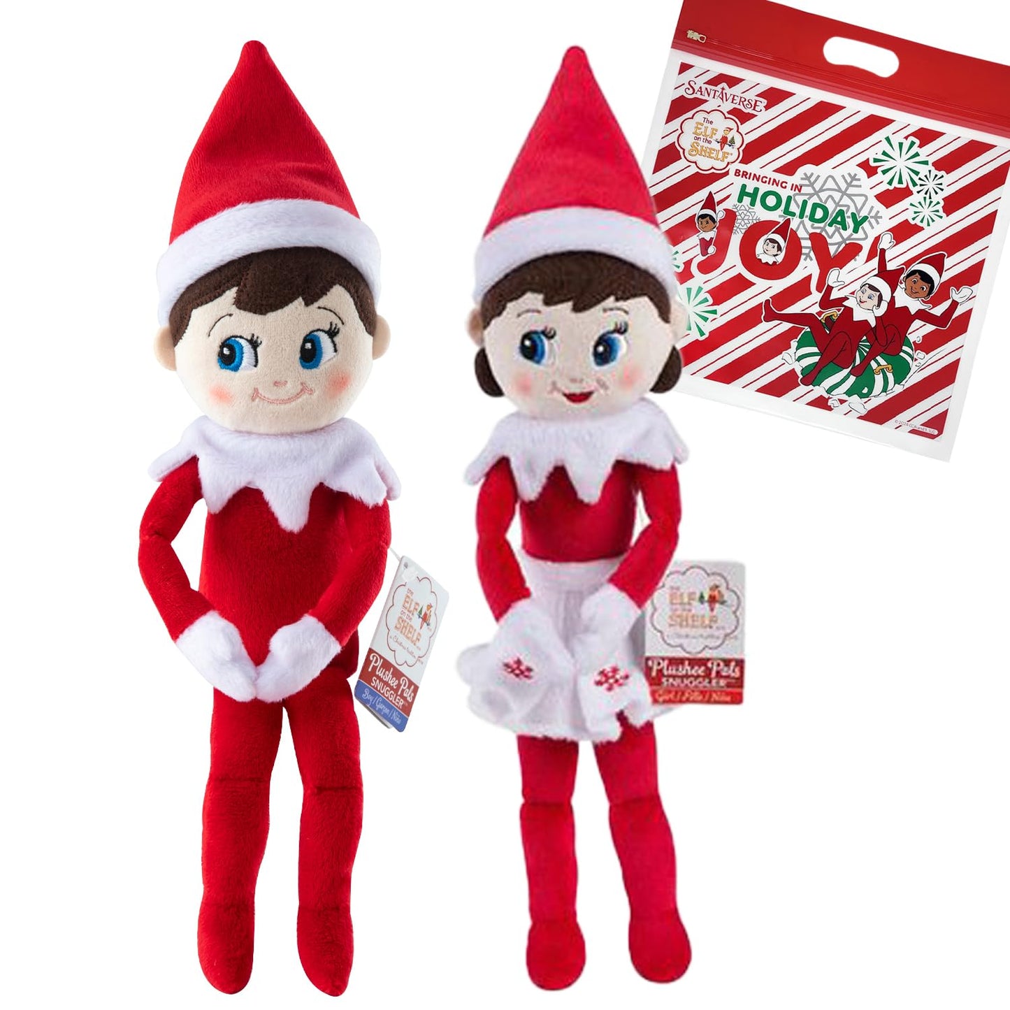 The Elf on the Shelf 12-Inch Plushee Pal Snuggler Elf Light – Girl & Boy, Soft Plush Year-Round Companion