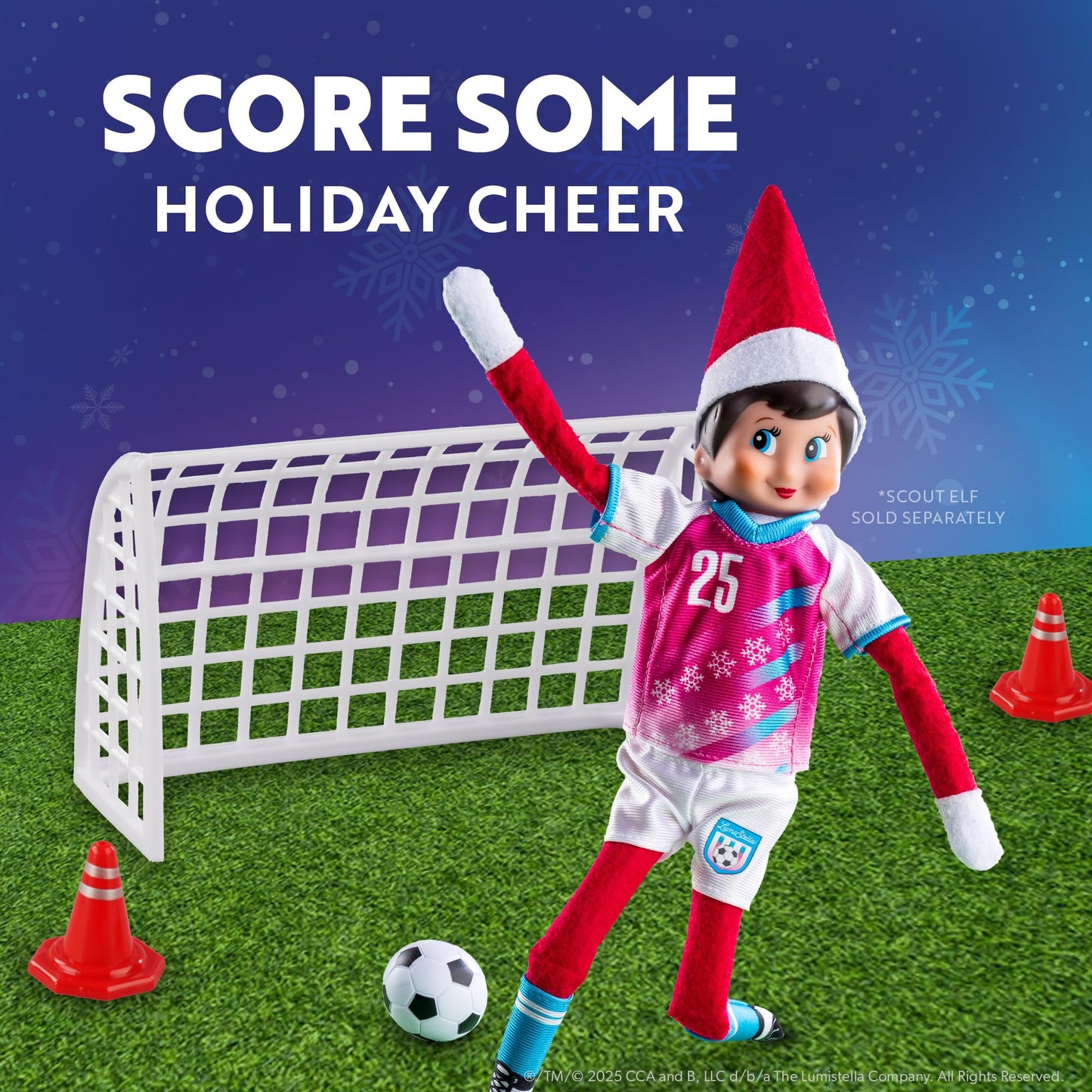The Elf on the Shelf Polar Props North Pole Pitch Kit – 11-in-1 Elf Soccer Playset (Scout Elf Not Included)