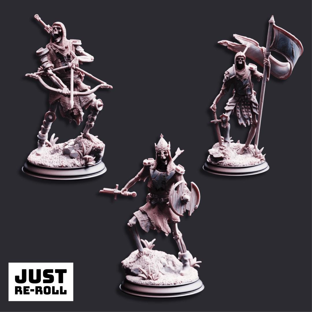 The Fallen & Damned Lost Crusaders - 3D Printed Monster Miniatures