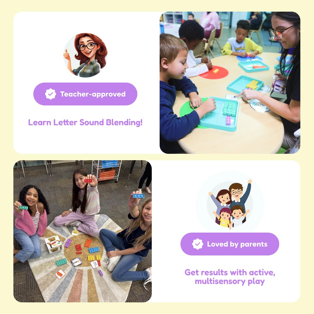 The Fidget Game Sneaky Elves: Multisensory CVC Word Game for Early Reading & Phonics