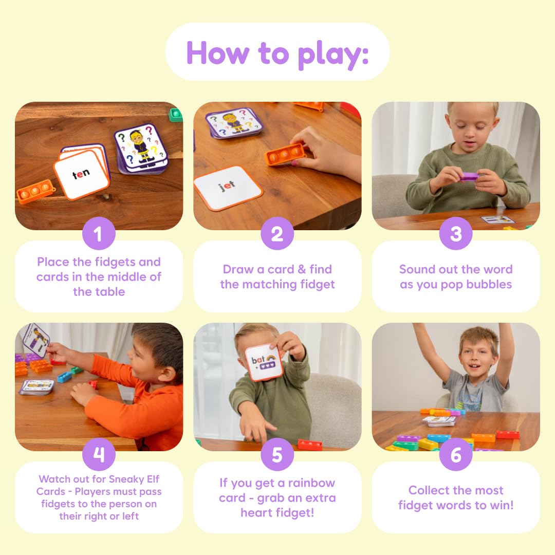 The Fidget Game Sneaky Elves: Multisensory CVC Word Game for Early Reading & Phonics