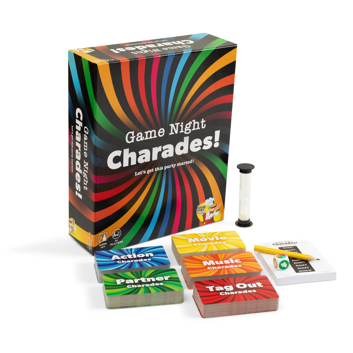 Game Night Charades by The GAME CHEF | 1120 Prompts, 5 Categories, Family Party Game