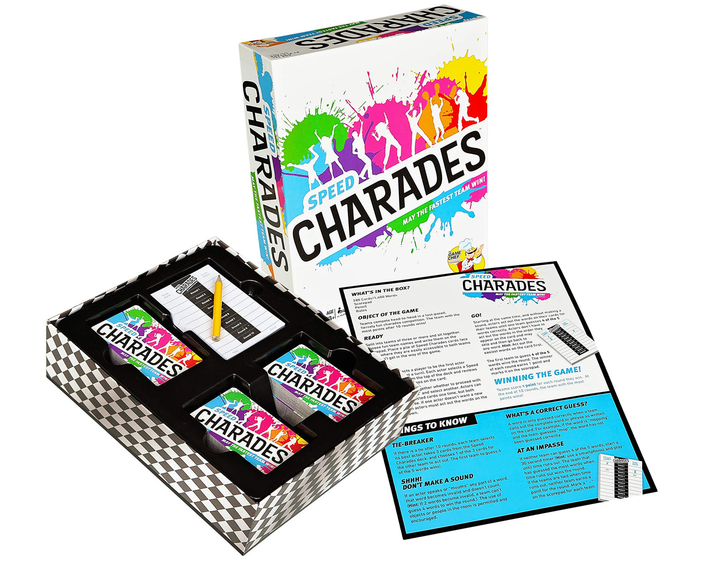 The GAME CHEF Speed Charades Party Game – 1400 Charades for Quick Team Play