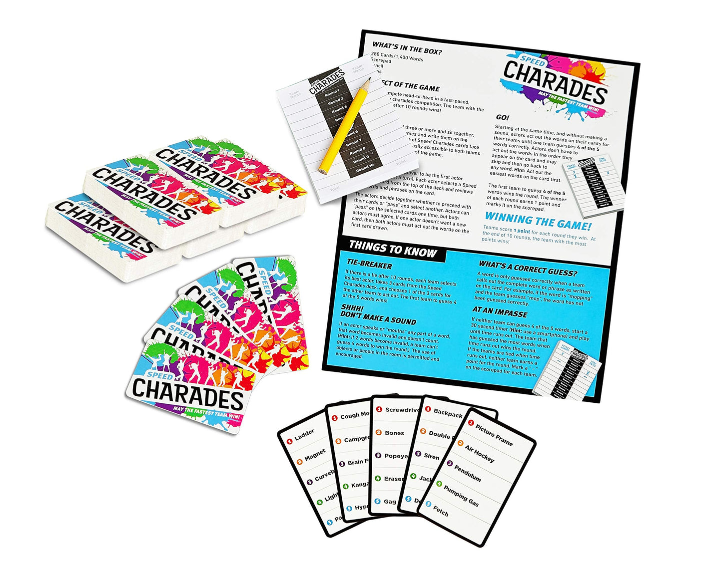 The GAME CHEF Speed Charades Party Game – 1400 Charades for Quick Team Play