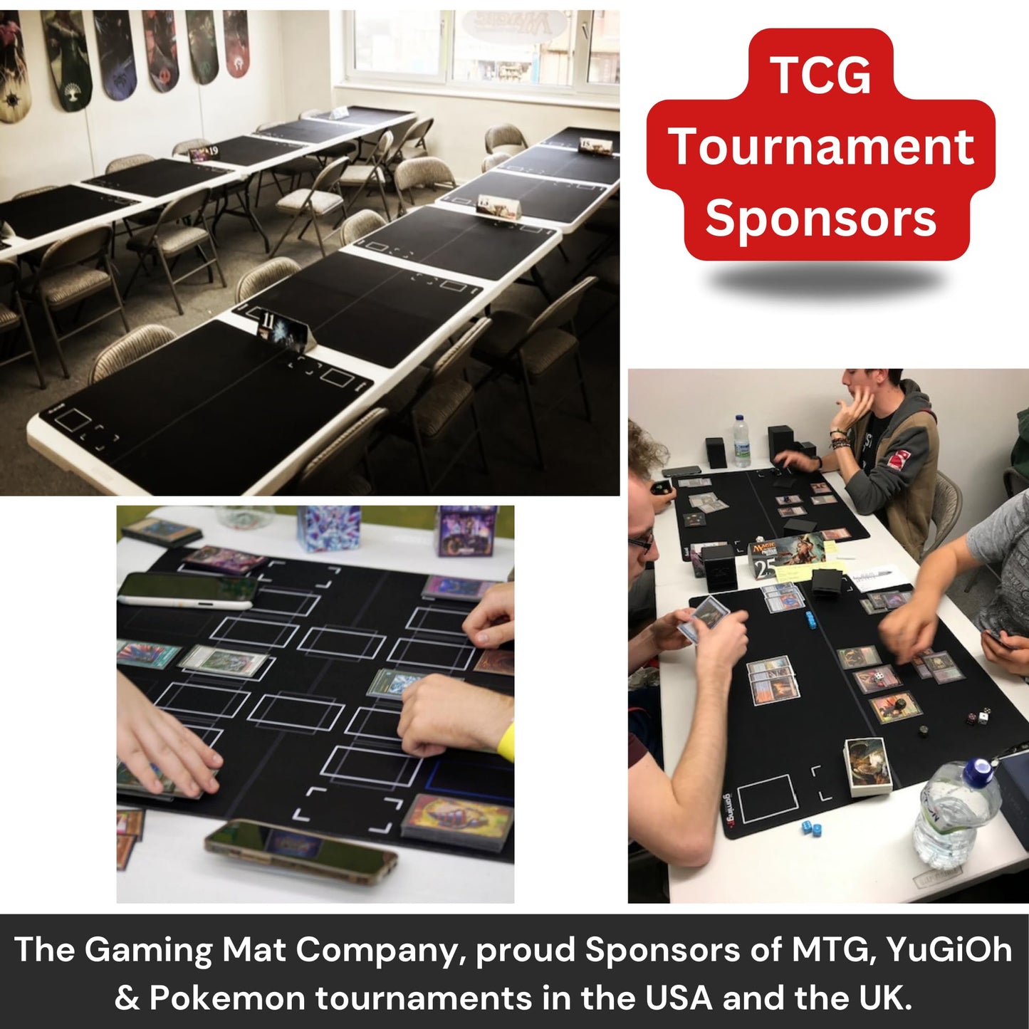 The Gaming Mat Company Poker, Mahjong, Dominoes & Bridge Table Mat – Blue 33x33 Premium Playmat
