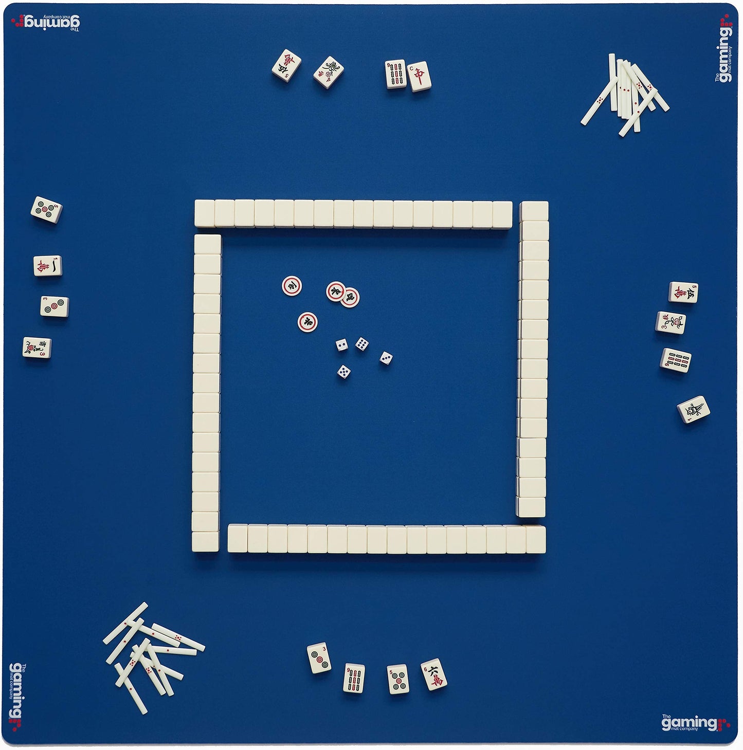 The Gaming Mat Company Poker, Mahjong, Dominoes & Bridge Table Mat – Blue 33x33 Premium Playmat