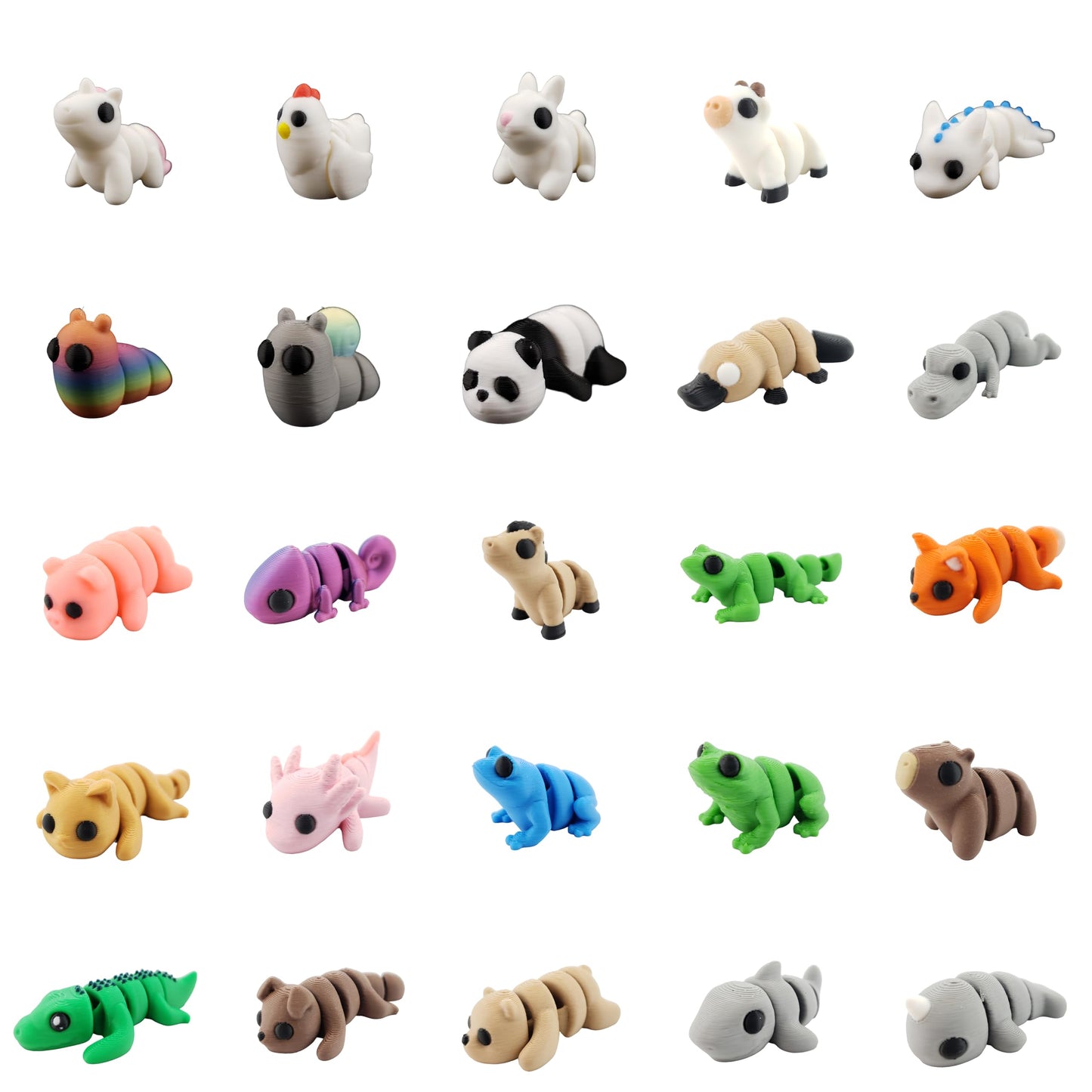 The Geek Galleria Mini Animal Mystery Pack – 30 3D-Printed Articulating Figurines