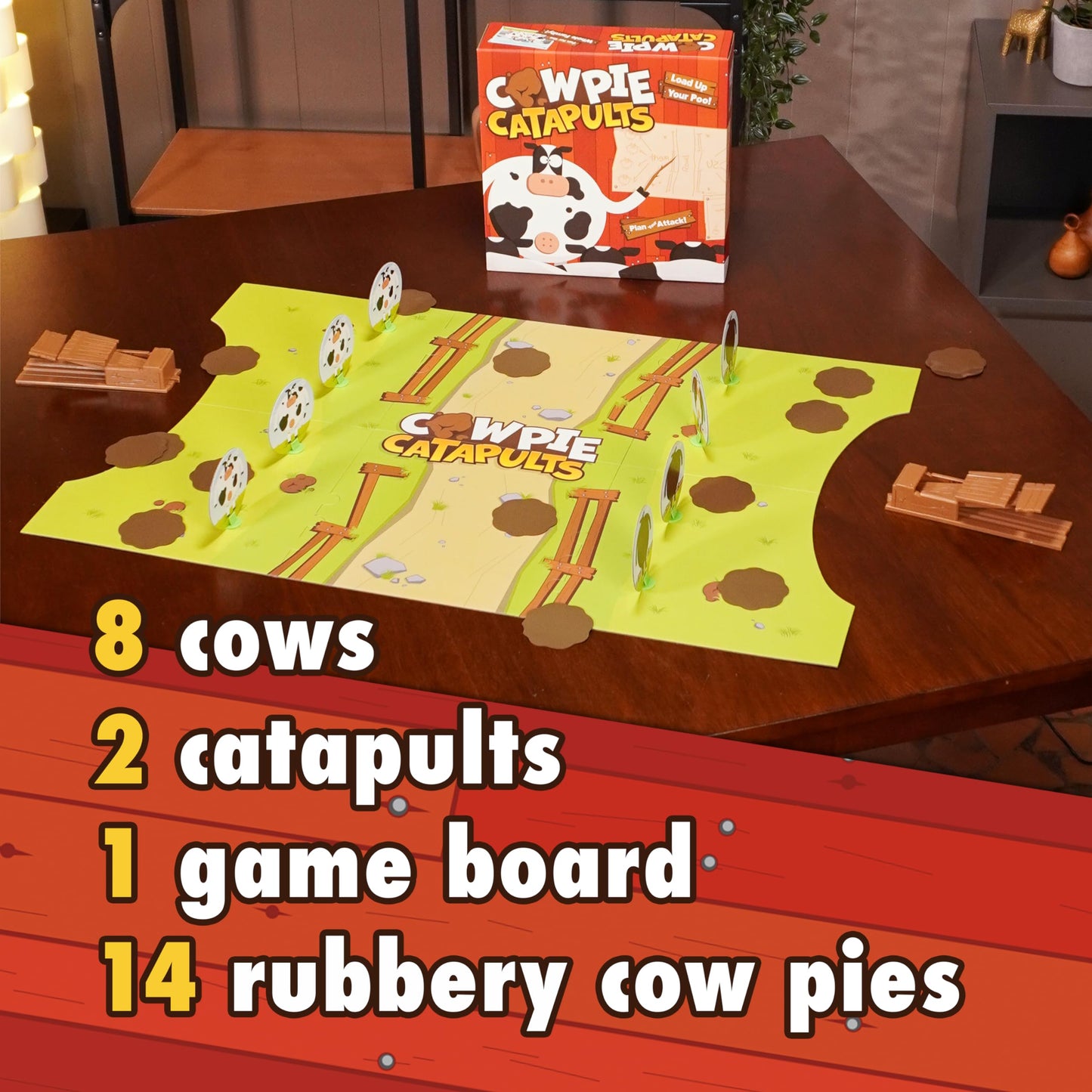 The Good Game Company Cowpie Catapults - Fun Barnyard Board Game for Kids 6+