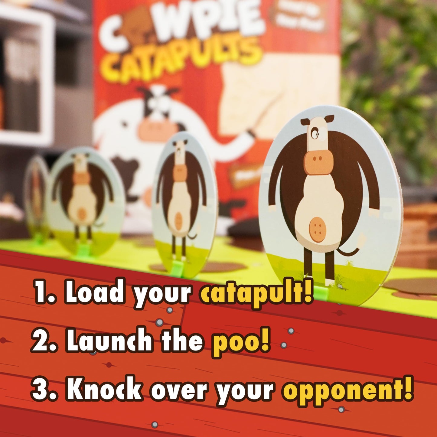 The Good Game Company Cowpie Catapults - Fun Barnyard Board Game for Kids 6+