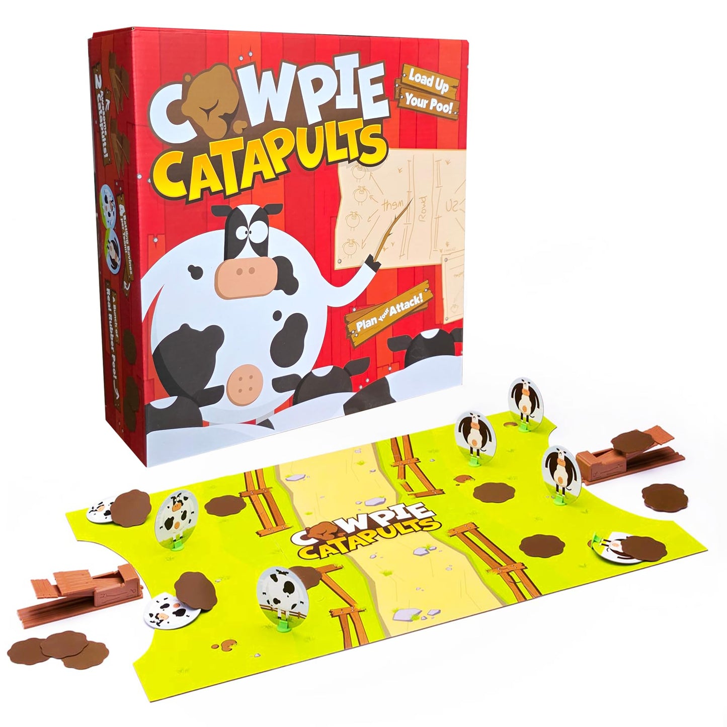 The Good Game Company Cowpie Catapults - Fun Barnyard Board Game for Kids 6+
