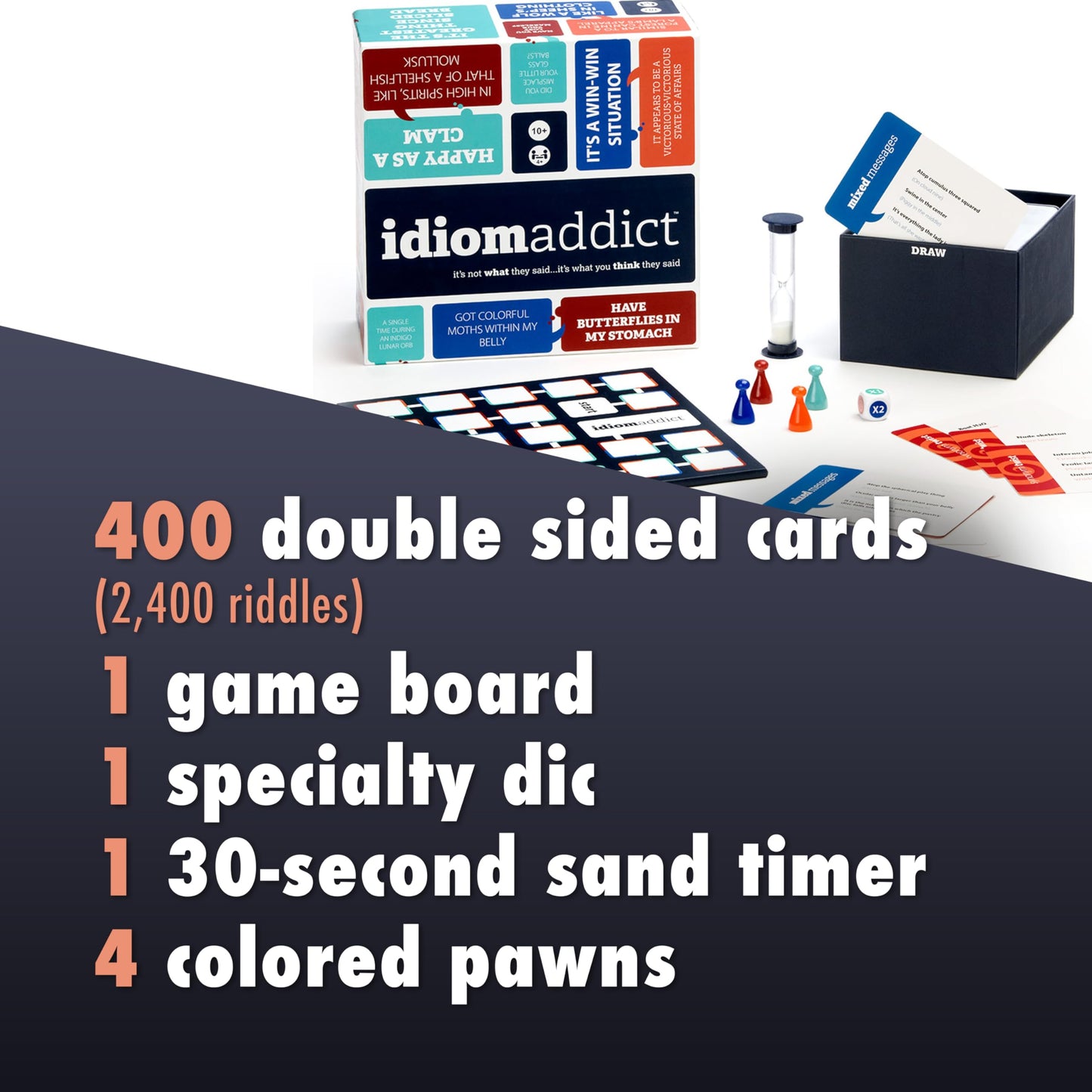 Idiom Addict — 2400 Funny Brain Teasers for 4+ Players | The Good Game Company