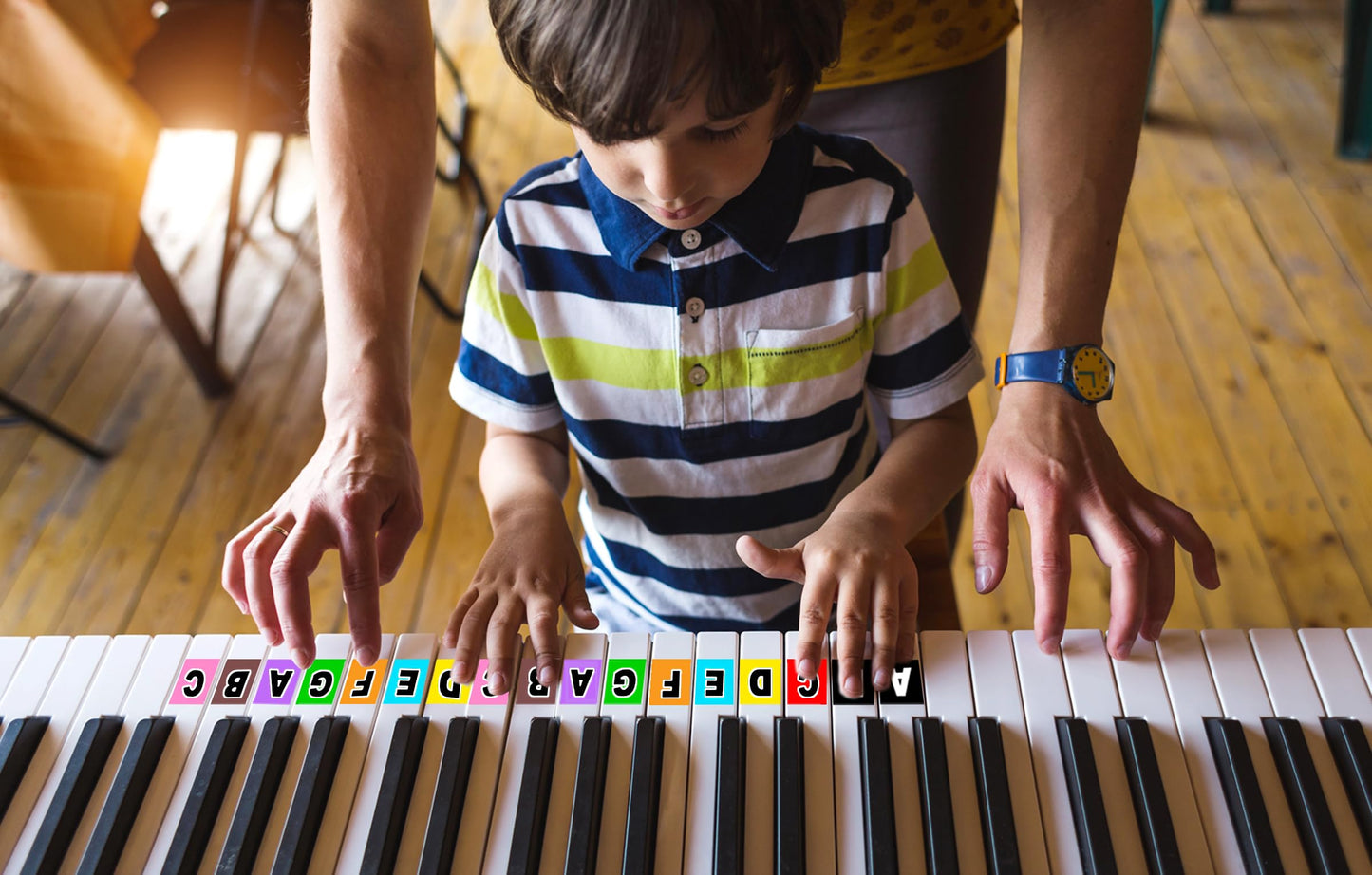 The Happy Piano Kit: Preschool Book & Color Keyboard Stickers with QR Codes | 3-5 Year Olds