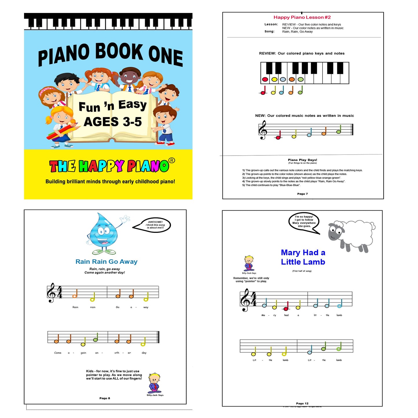 The Happy Piano Kit: Preschool Book & Color Keyboard Stickers with QR Codes | 3-5 Year Olds