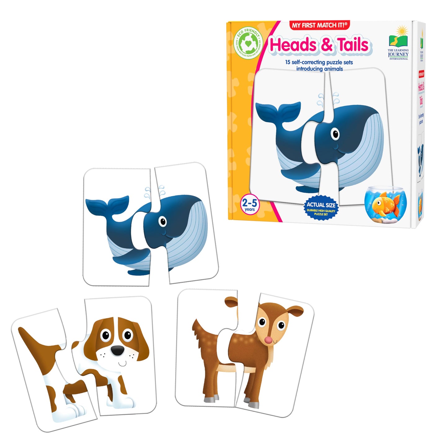 The Learning Journey: My First Match It! Head and Tails – 15 Self-Correcting Animal Puzzles