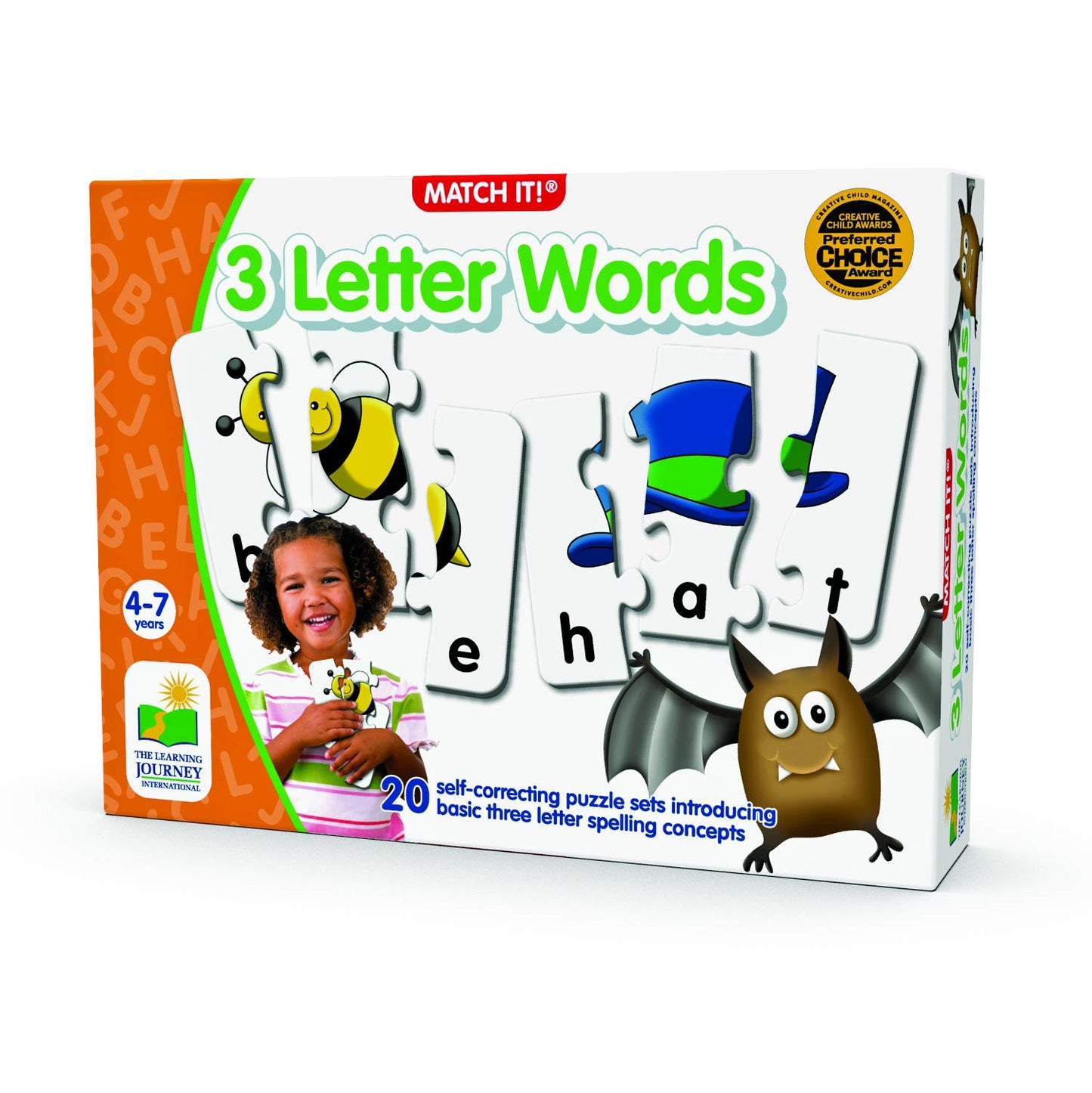 The Learning Journey: Match It! 3 Letter Words – Spelling Puzzles for Kids Aged 3-5