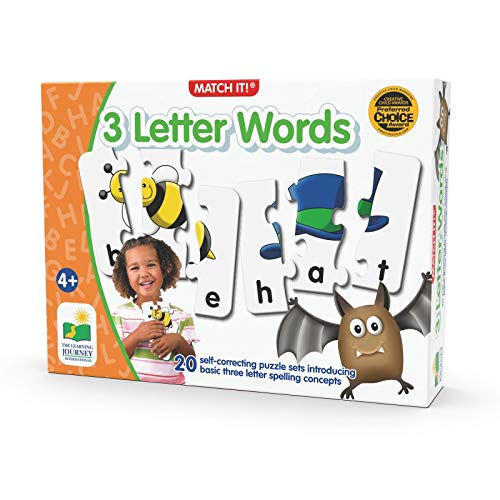 The Learning Journey: Match It! 3 Letter Words – Spelling Puzzles for Kids Aged 3-5