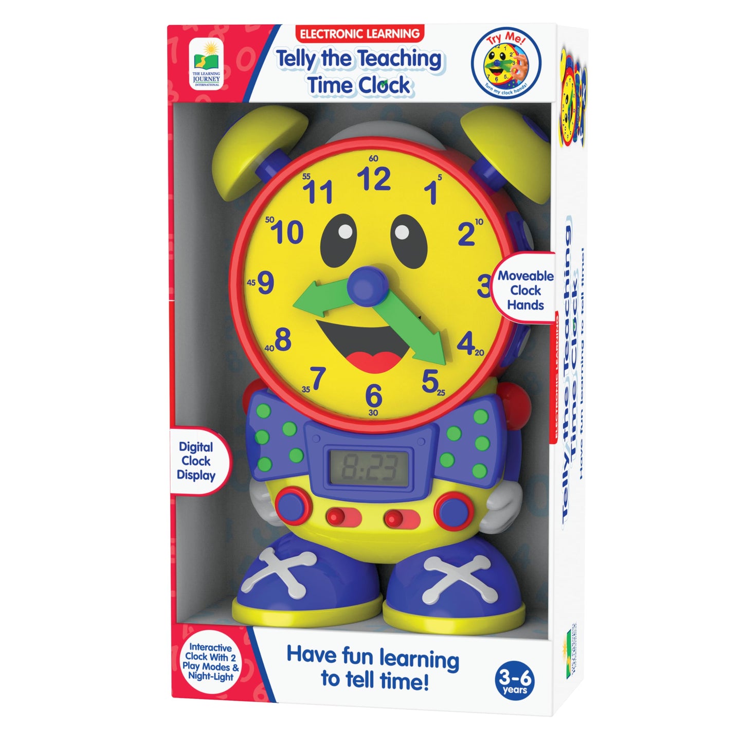 The Learning Journey Telly Teaching Time Clock – Learn Analog & Digital Time