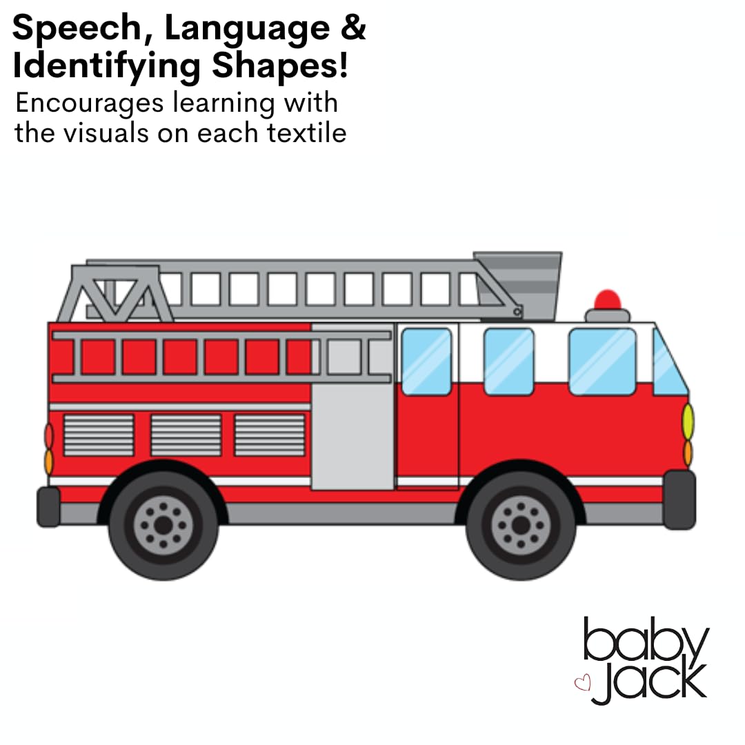 The Learning Lovey Baby Jack Co 8x8in Fire Lovey Tag Toy – Safe Crinkle Toy for Babies