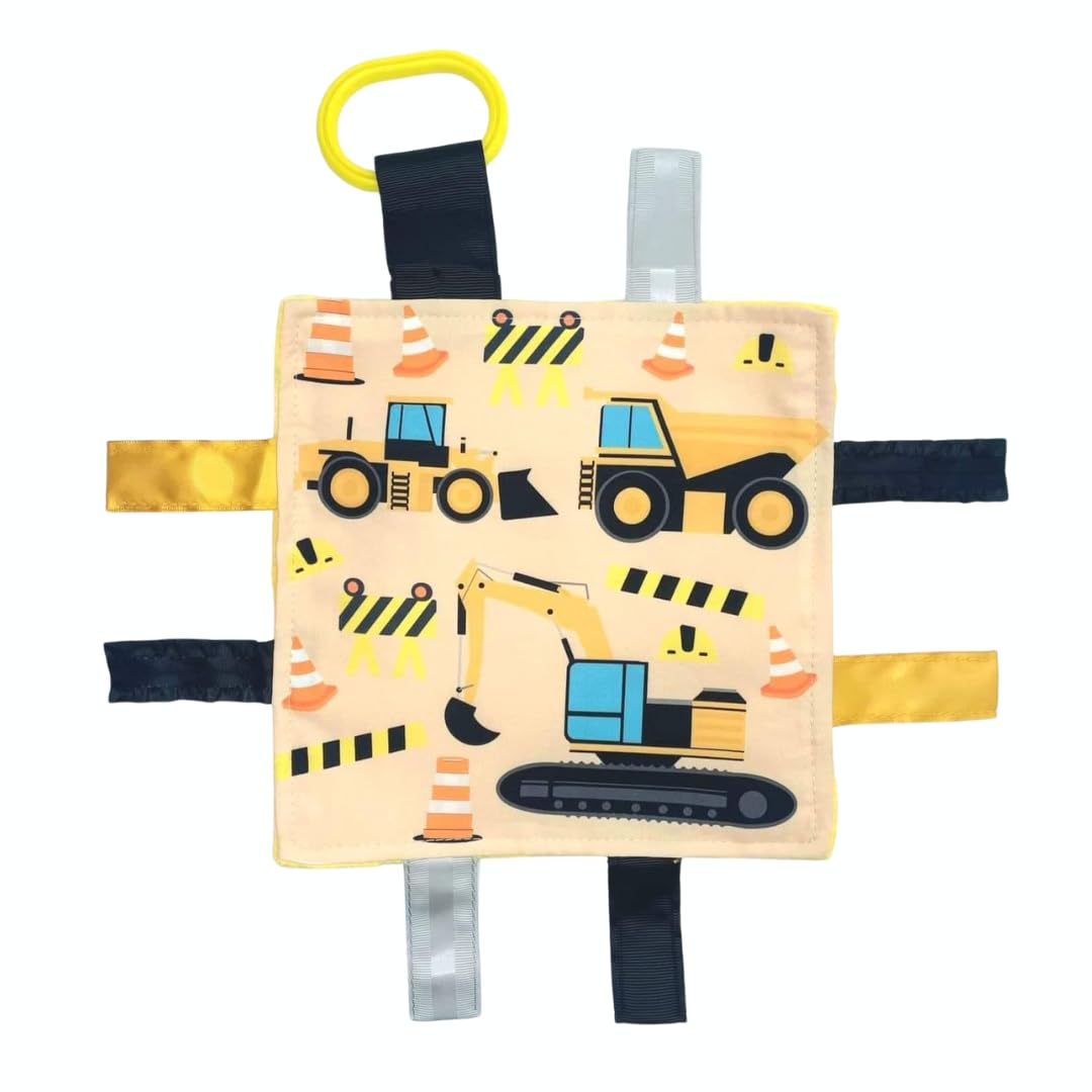 The Learning Lovey: Baby Jack & Co 8x8 Construction Lovey Tag Toy
