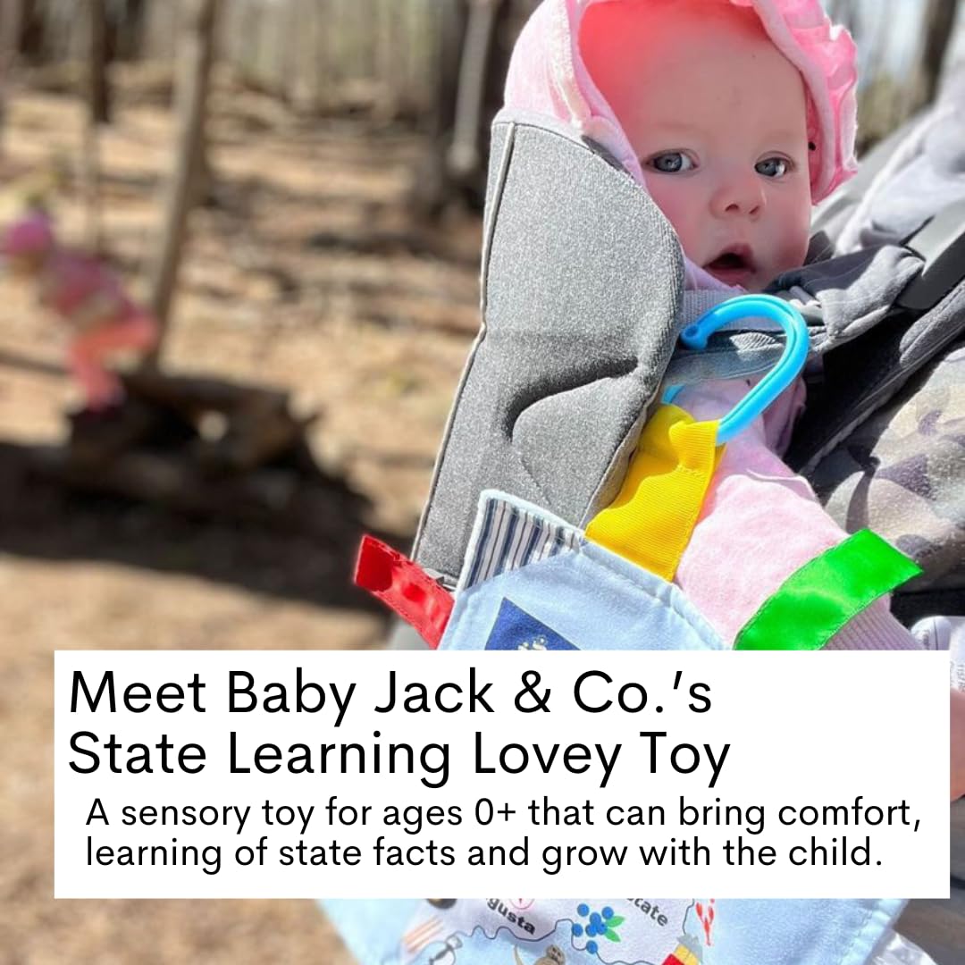 The Learning Lovey Baby Jack & Co 8x8 Colorado State Stroller Toy - Crinkle Sensory