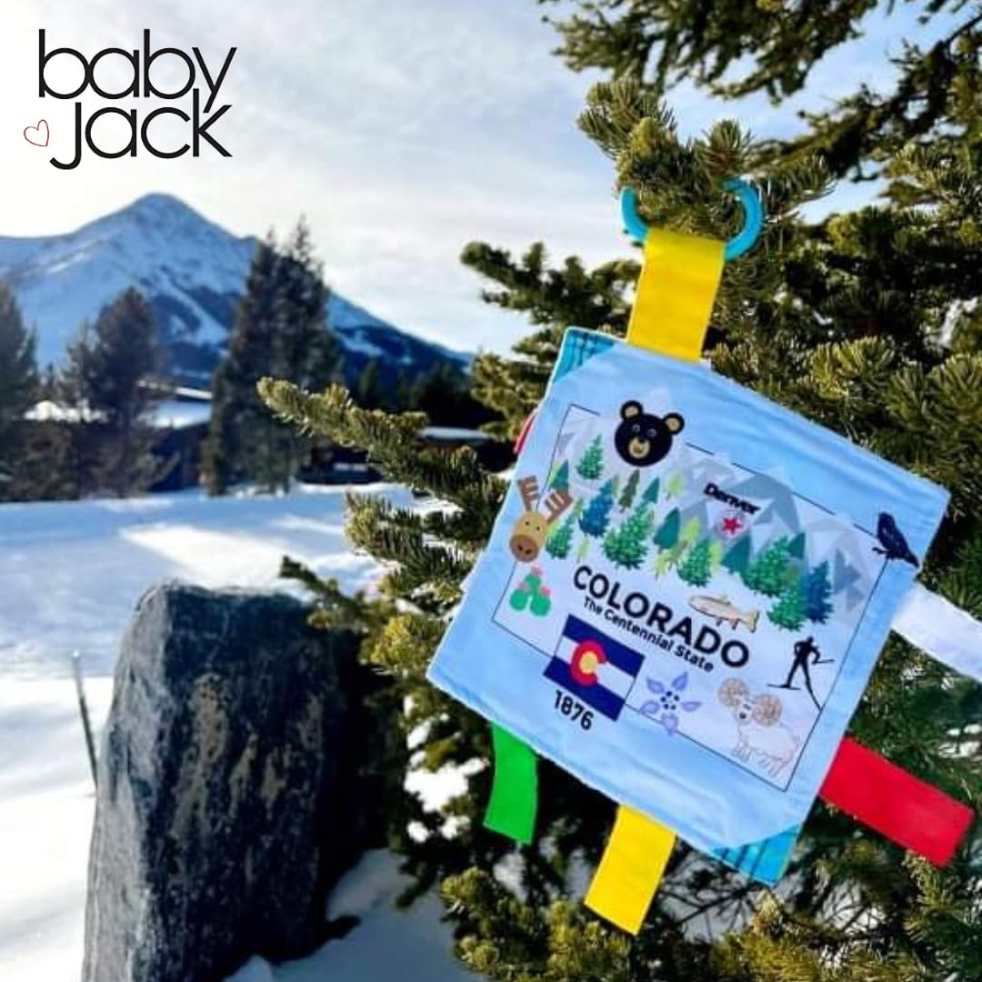 The Learning Lovey Baby Jack & Co 8x8 Colorado State Stroller Toy - Crinkle Sensory