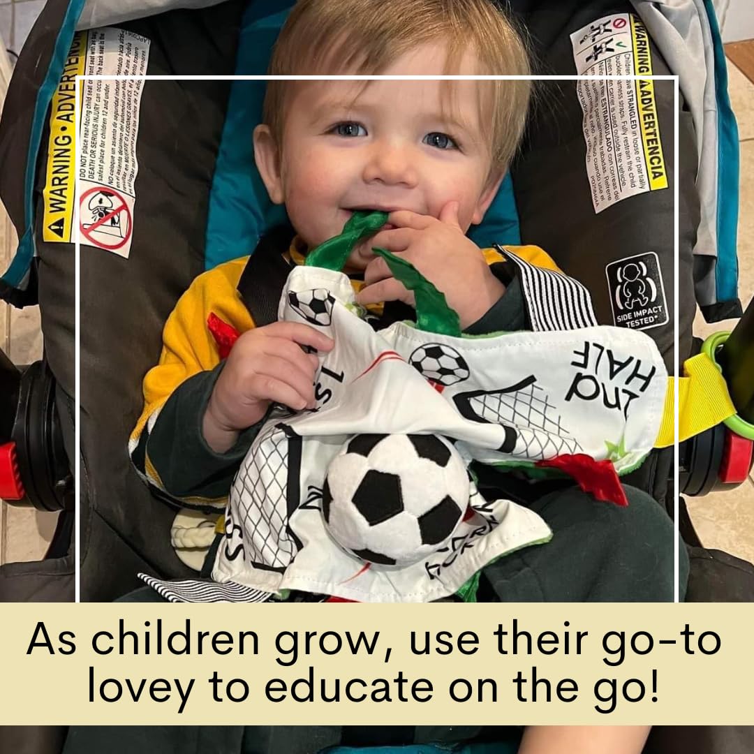 The Learning Lovey Baby Jack & Co Soccer Sensory Lovey Tag Toy for Babies