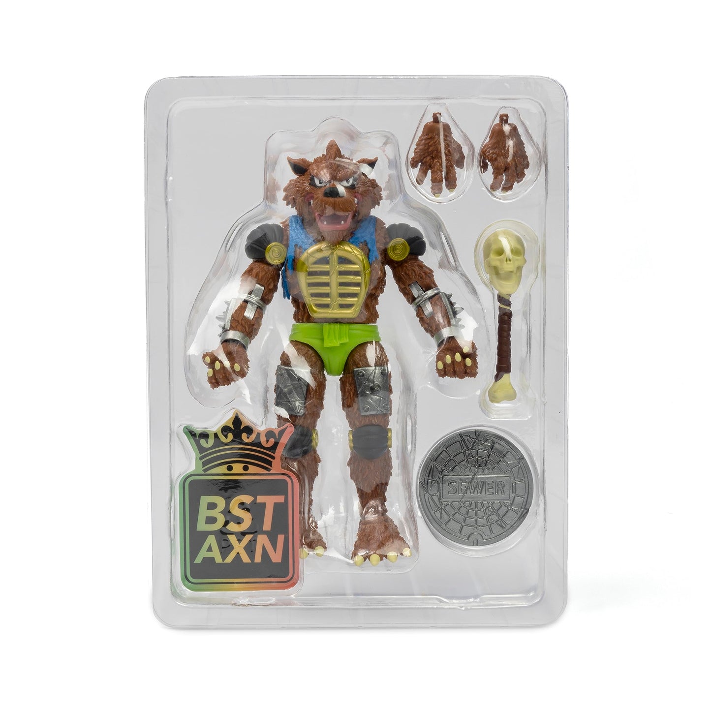 The Loyal Subjects TMNT BST AXN Rahzar 6-Inch Action Figure | Collectible Mutant Wolf