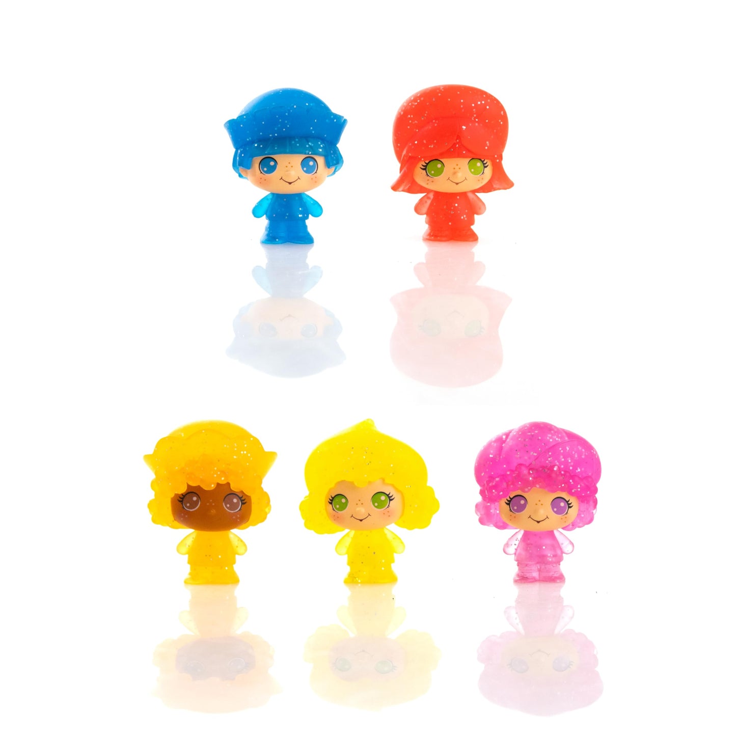 The Loyal Subjects Strawberry Shortcake Berry Besties Glitter 5-Pack – 1.5in Cheebee Figures