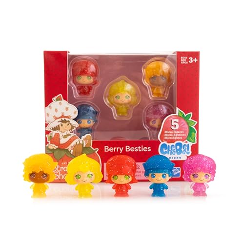 The Loyal Subjects Strawberry Shortcake Berry Besties Glitter 5-Pack – 1.5in Cheebee Figures