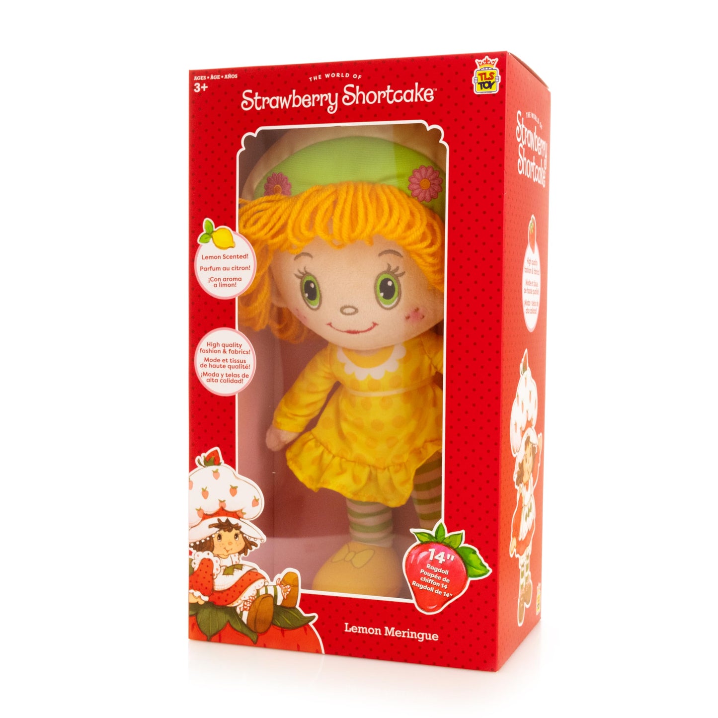 The Loyal Subjects Strawberry Shortcake 14in Lemon Meringue Rag Doll – Embroidered Plush