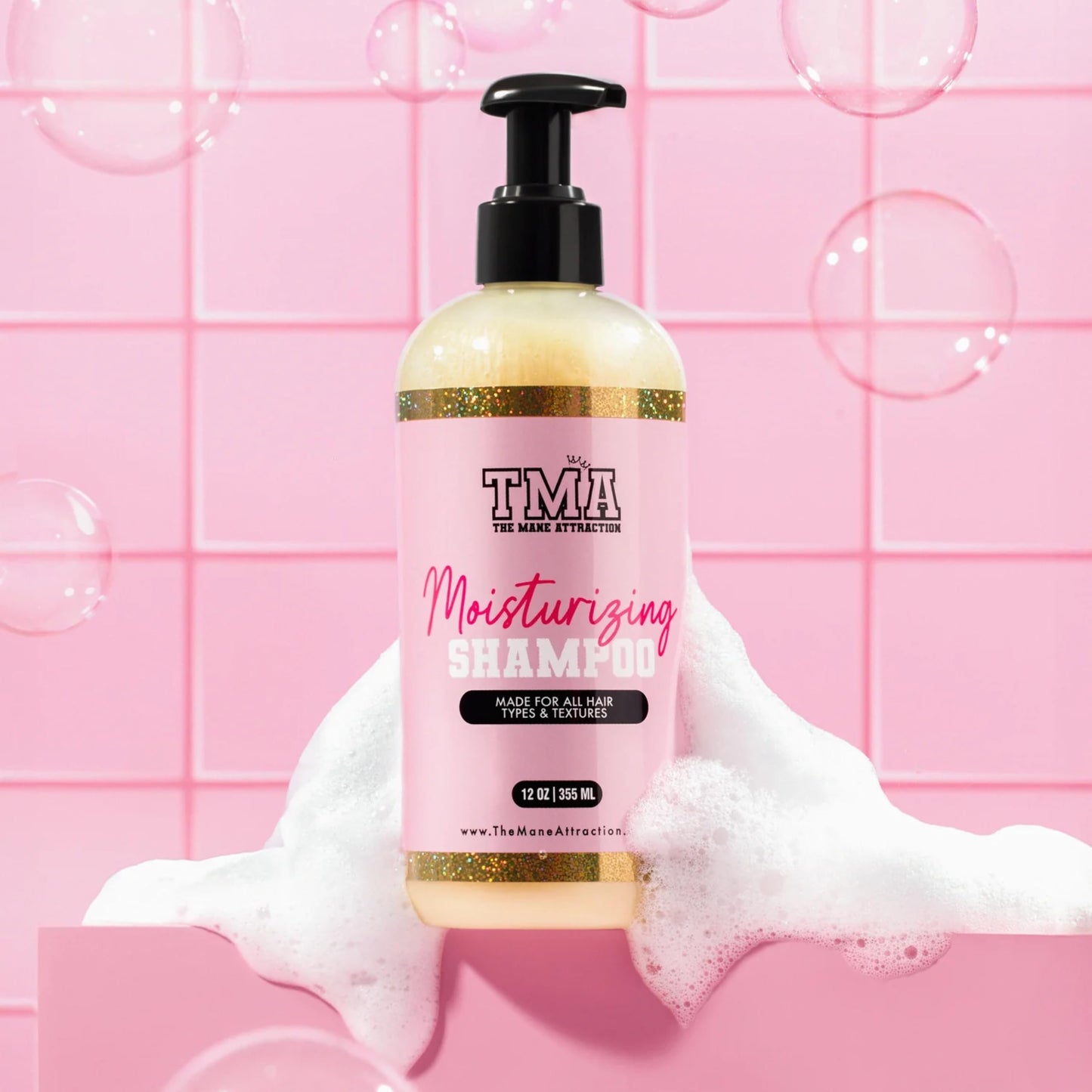 The Mane Attraction Moisturizing Shampoo – Hydrating, Sulfate-Free Cleanser for Curly & Natural Hair (12 oz)