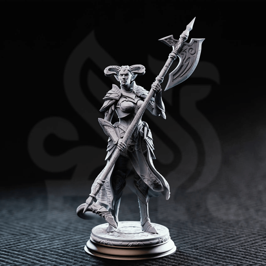 The Matriarch Tiefling Noblewoman - 3D Printed Fighter Character Miniature