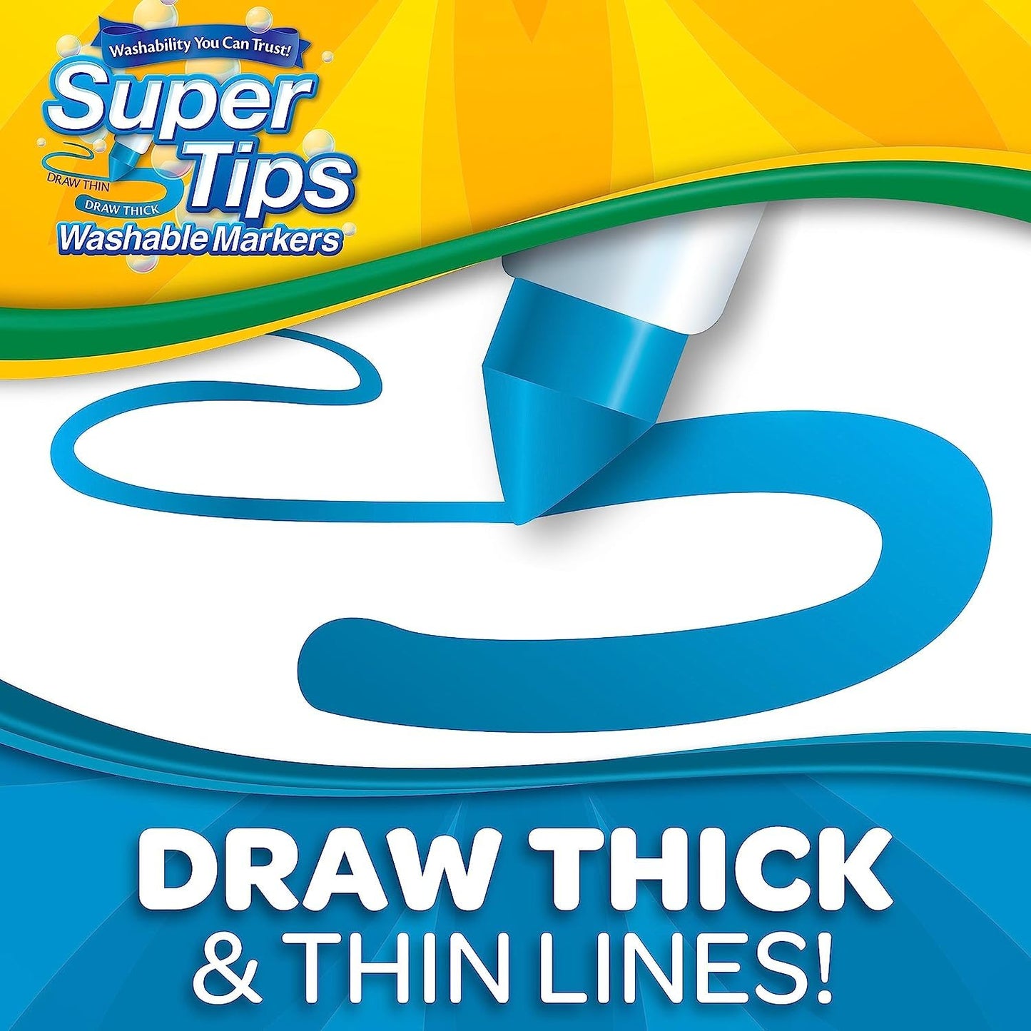 The Mega Deals Super Tip Markers – 10 Washable Markers with 4 Stencils Gift Pack