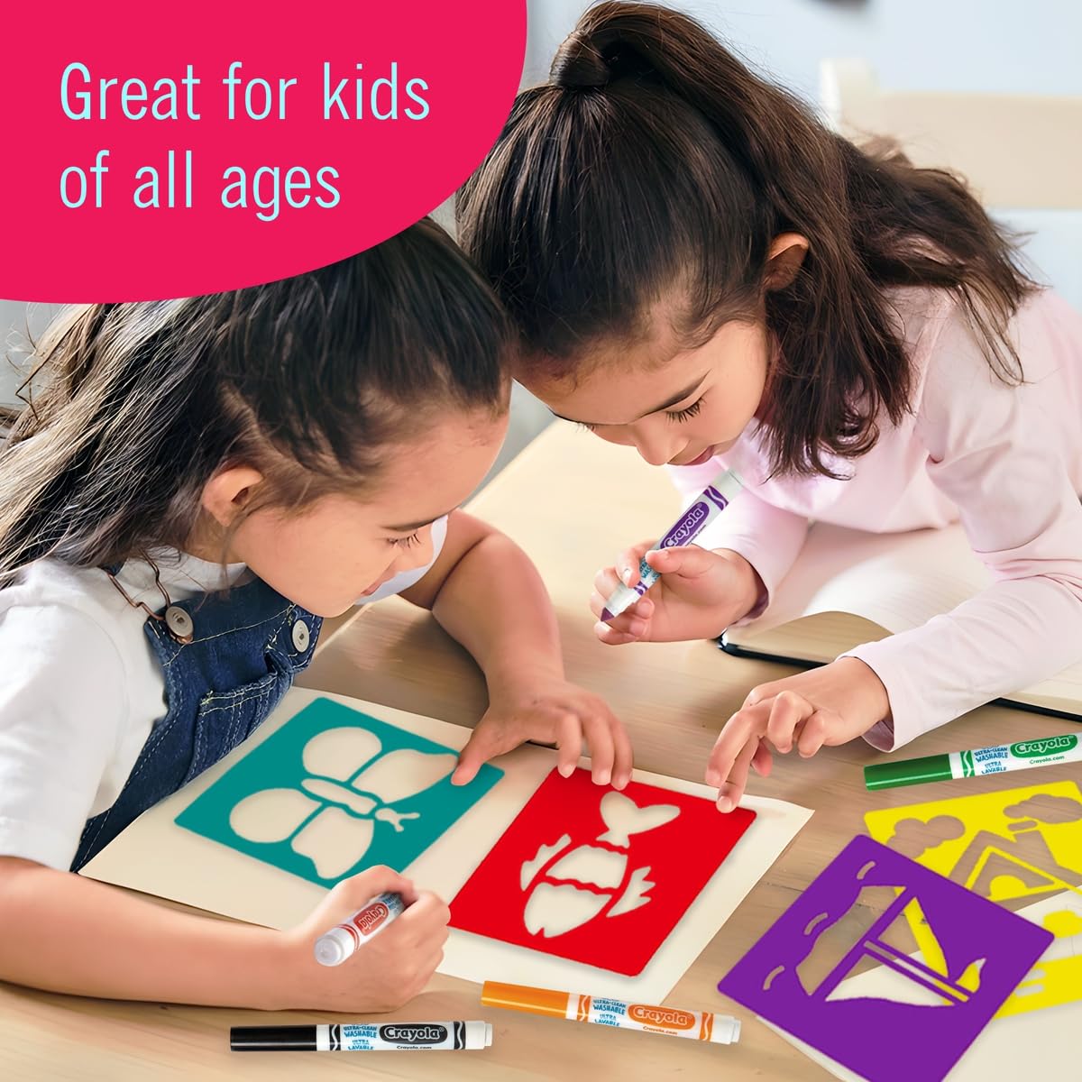 The Mega Deals Kids Markers — Washable 8-Count with Stencils