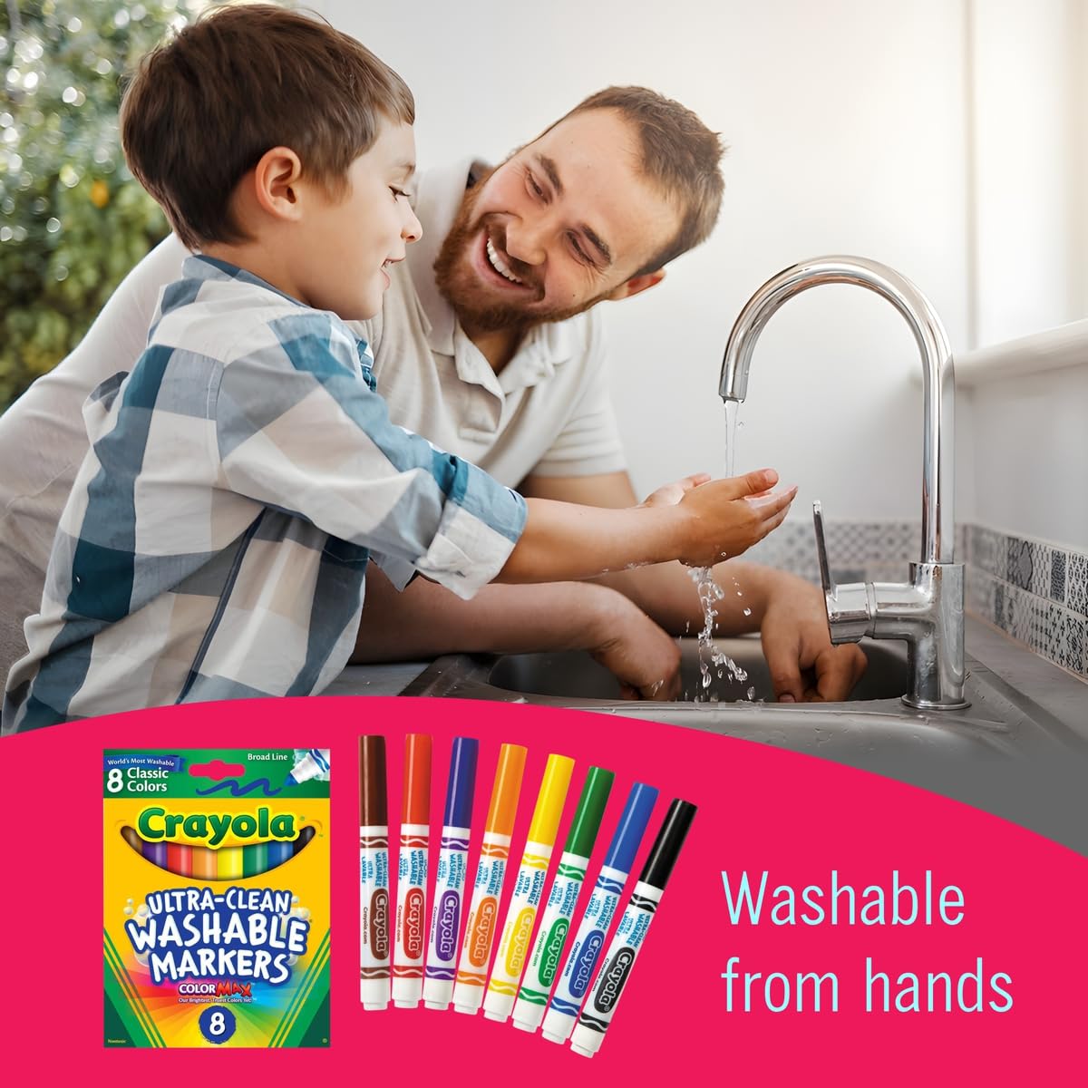 The Mega Deals Kids Markers — Washable 8-Count with Stencils