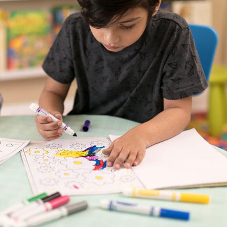The Mega Deals Kids Markers — Washable 8-Count with Stencils