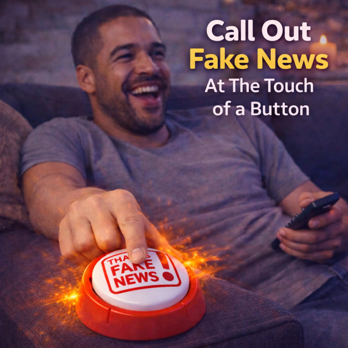 The Monocle Breakers Donald Trump Fake News Button — 11 Real Voice Quotes Desk Toy (Batteries Included)