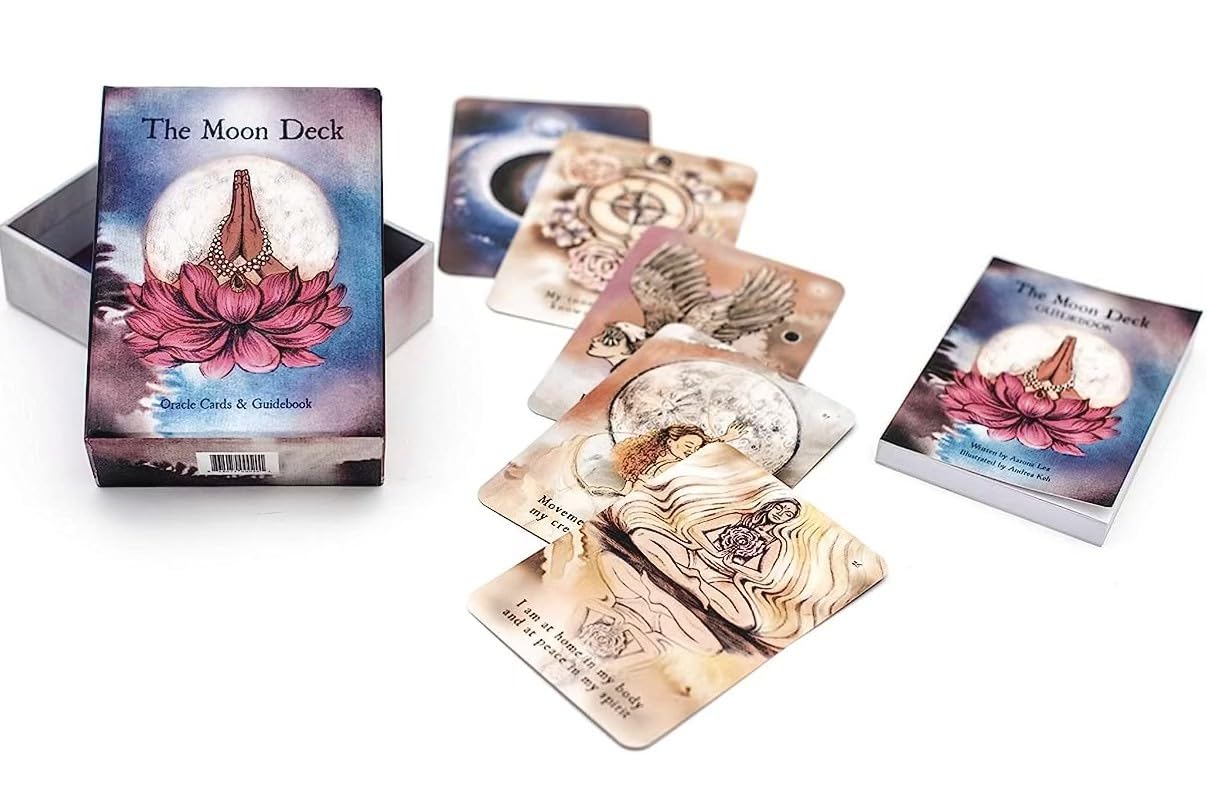 The Moon Deck: Eco-Printed Premium Oracle Set — 44 Cards with Guidebook for Intuition, Self-Love, and Emotional Wellness