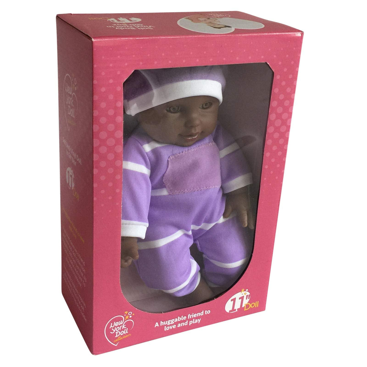 The New York Doll Collection 11-Inch Soft Body Baby Doll in Gift Box – Pacifier Included