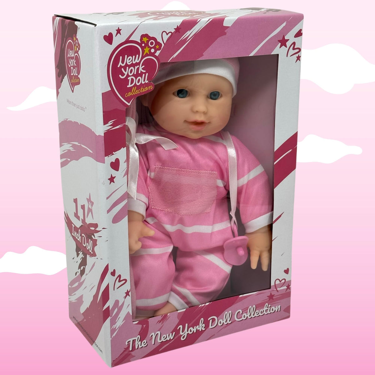 The New York Doll Collection 11in Soft Body Baby Doll – Gift Boxed with Pacifier