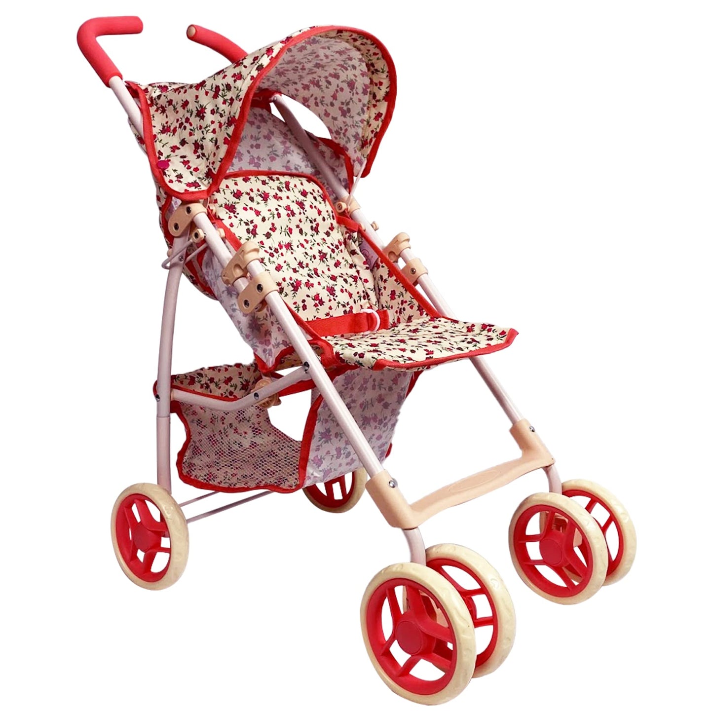 The New York Doll Collection 28in Baby Doll Stroller – Coral Floral Print