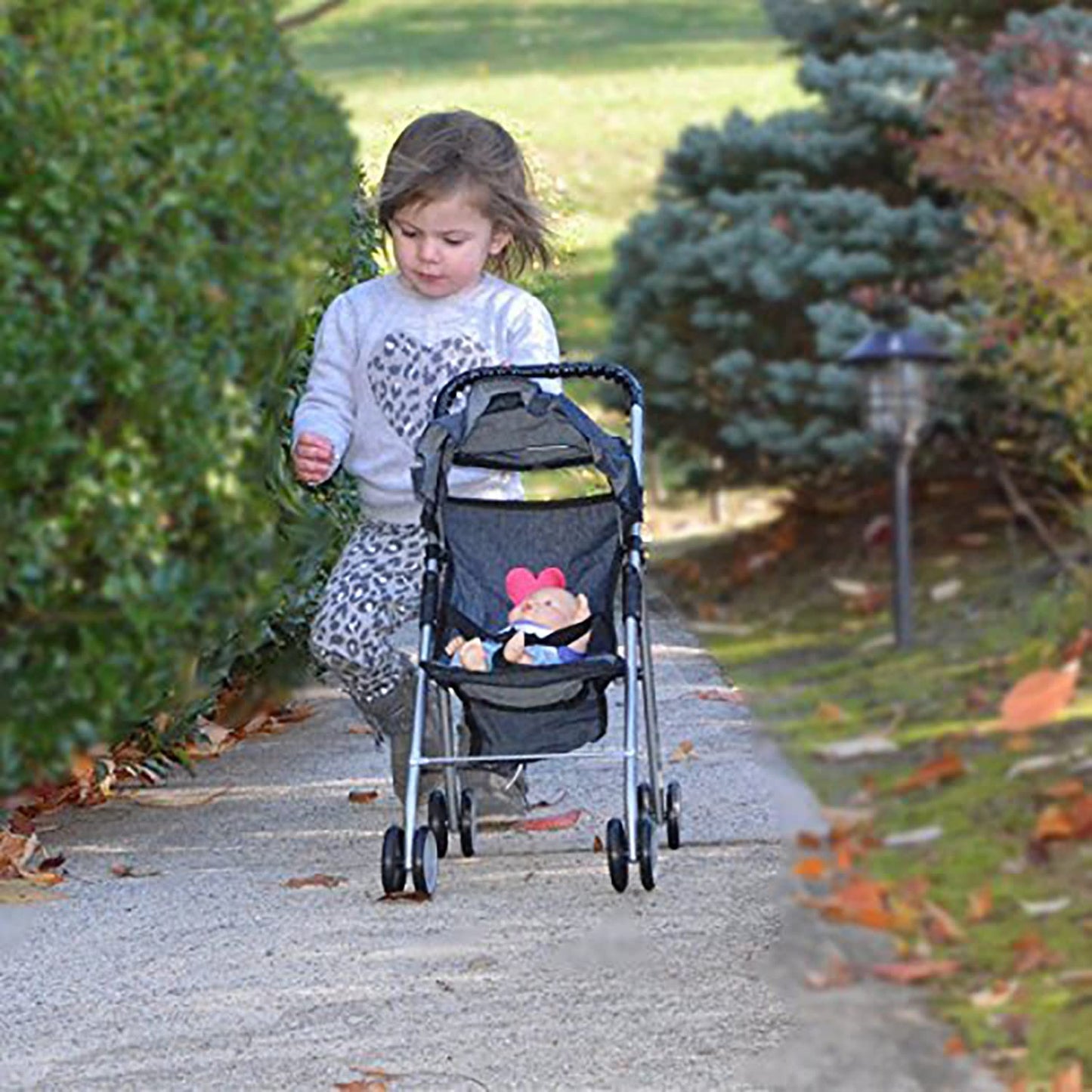 The New York Doll Collection Denim Stroller – My First Doll Stroller for 18-Inch Dolls