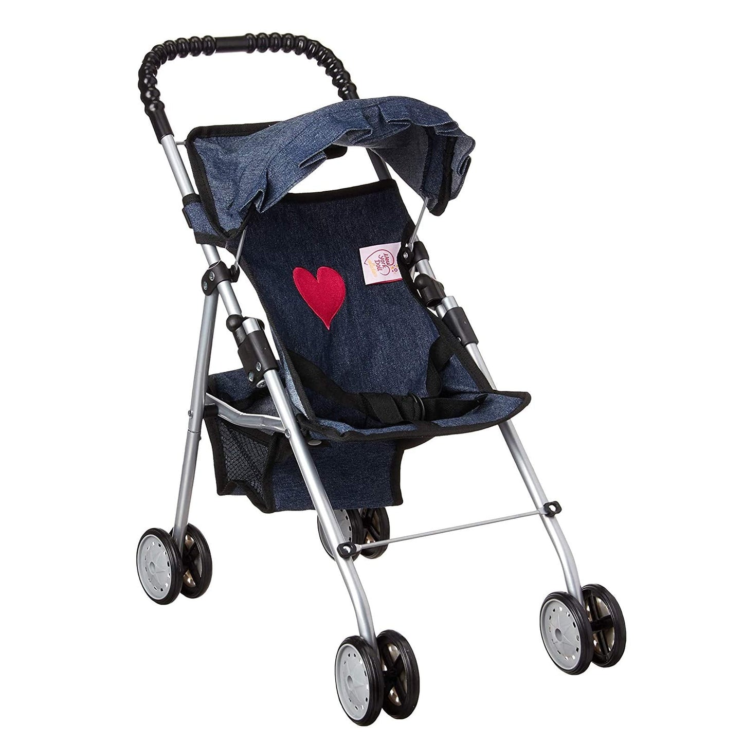 The New York Doll Collection Denim Stroller – My First Doll Stroller for 18-Inch Dolls