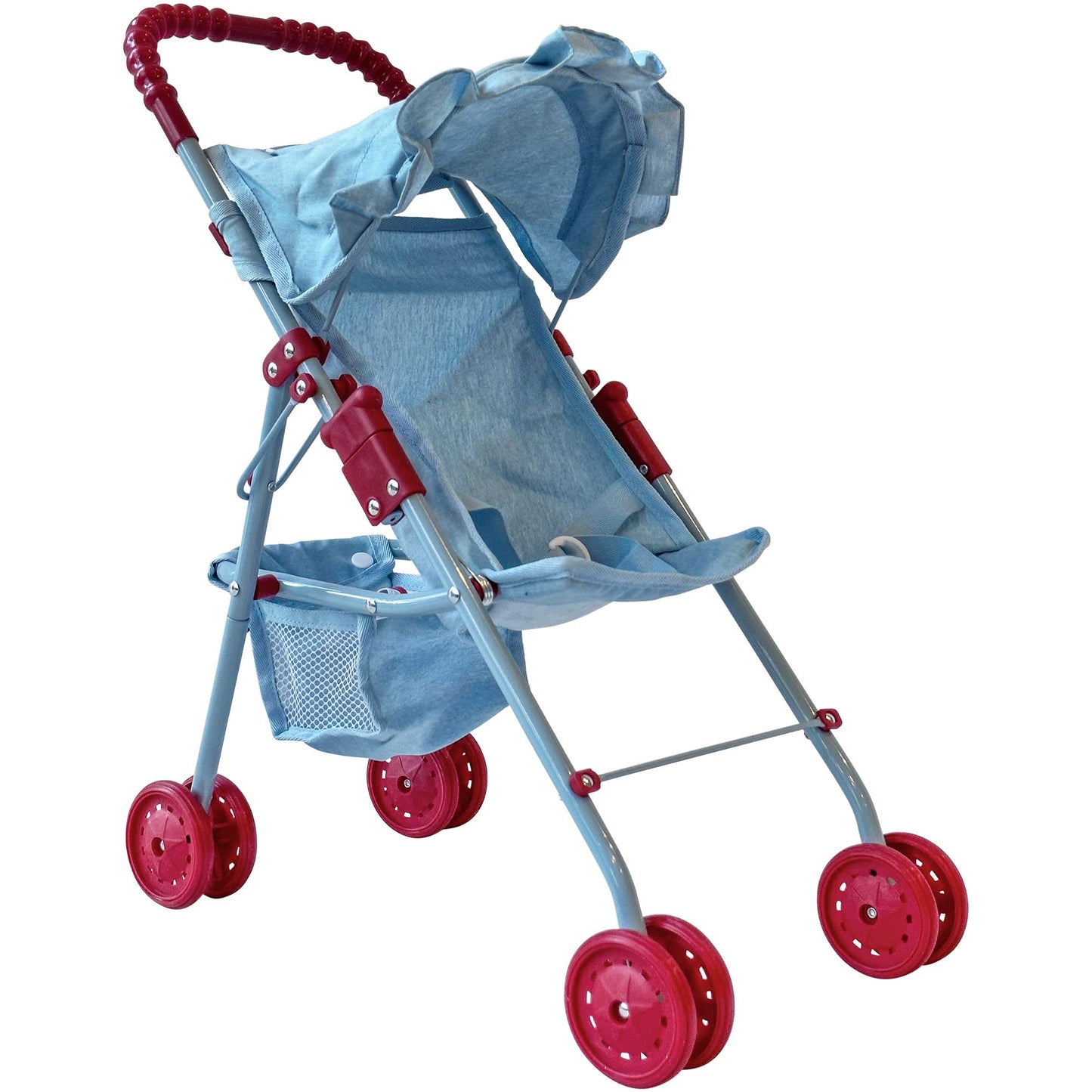 New York Doll Collection My First Baby Doll Stroller for Toddlers — Foldable 21-Inch Toy Pram