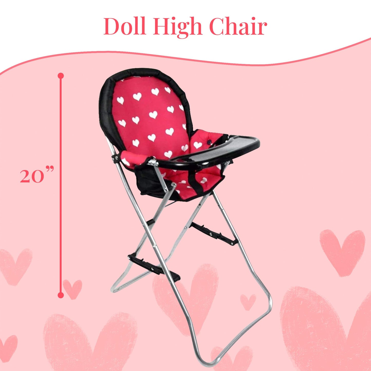 The New York Doll Collection Mega 3-in-1 Doll Accessory Set – 18" High Chair, Bouncer & Pack N Play