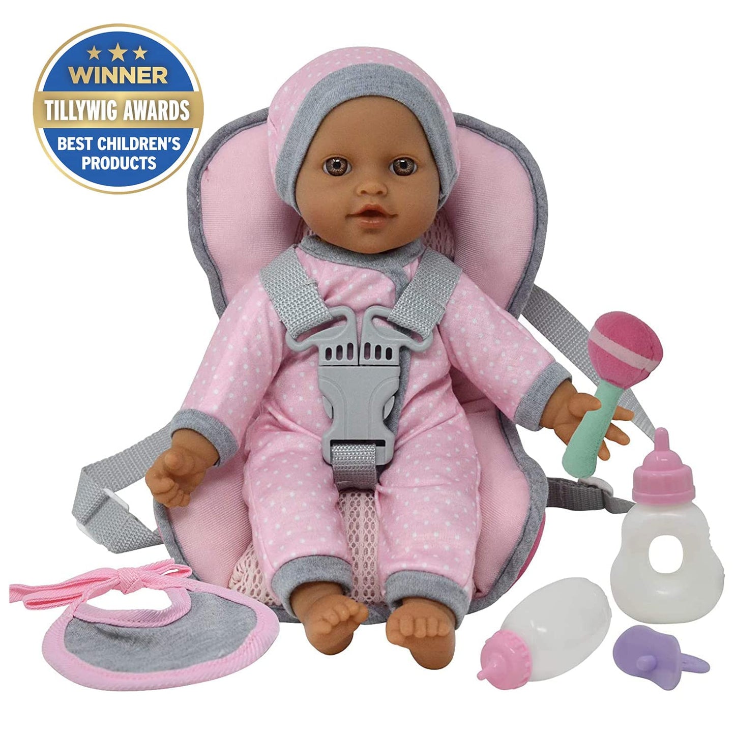 The New York Doll Collection: Baby Doll Carrier Car Seat & 12-Inch Soft Doll Kit