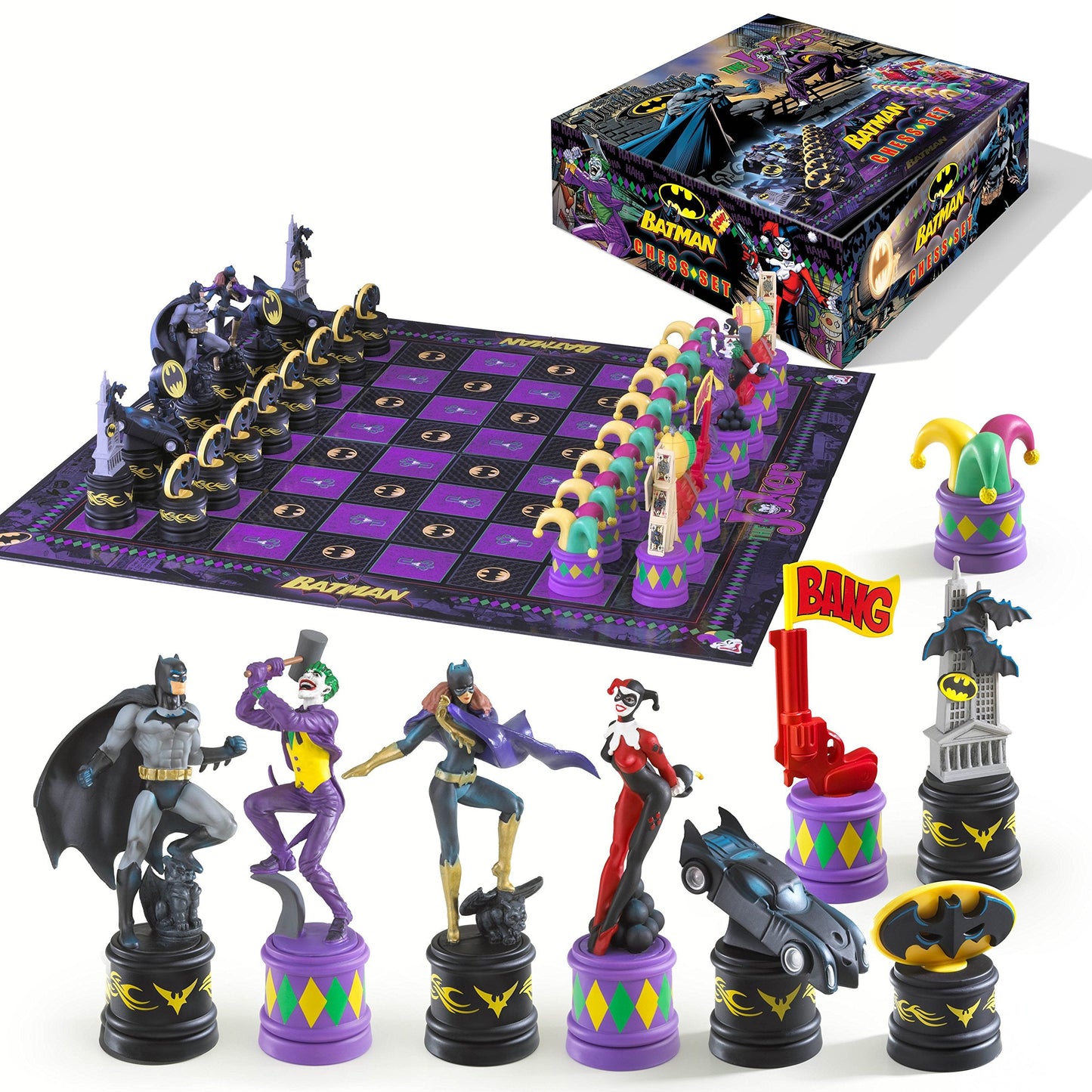 The Noble Collection Batman Chess Set: The Dark Knight vs The Joker | Officially Licensed