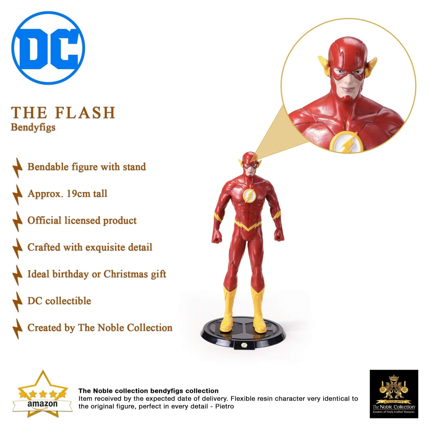 The Noble Collection BendyFigs Flash 19 cm – Bendable DC Comics Figure